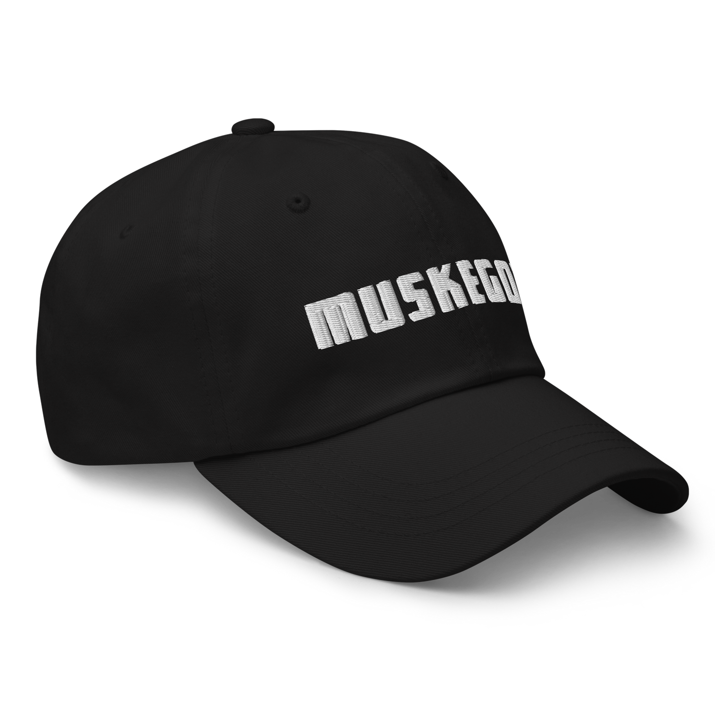 'Muskegon' Dad Hat | White/Black Emboridery