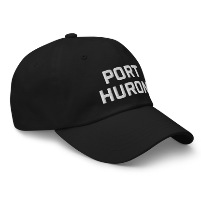 'Port Huron' Dad Hat | White/Black Embroidey