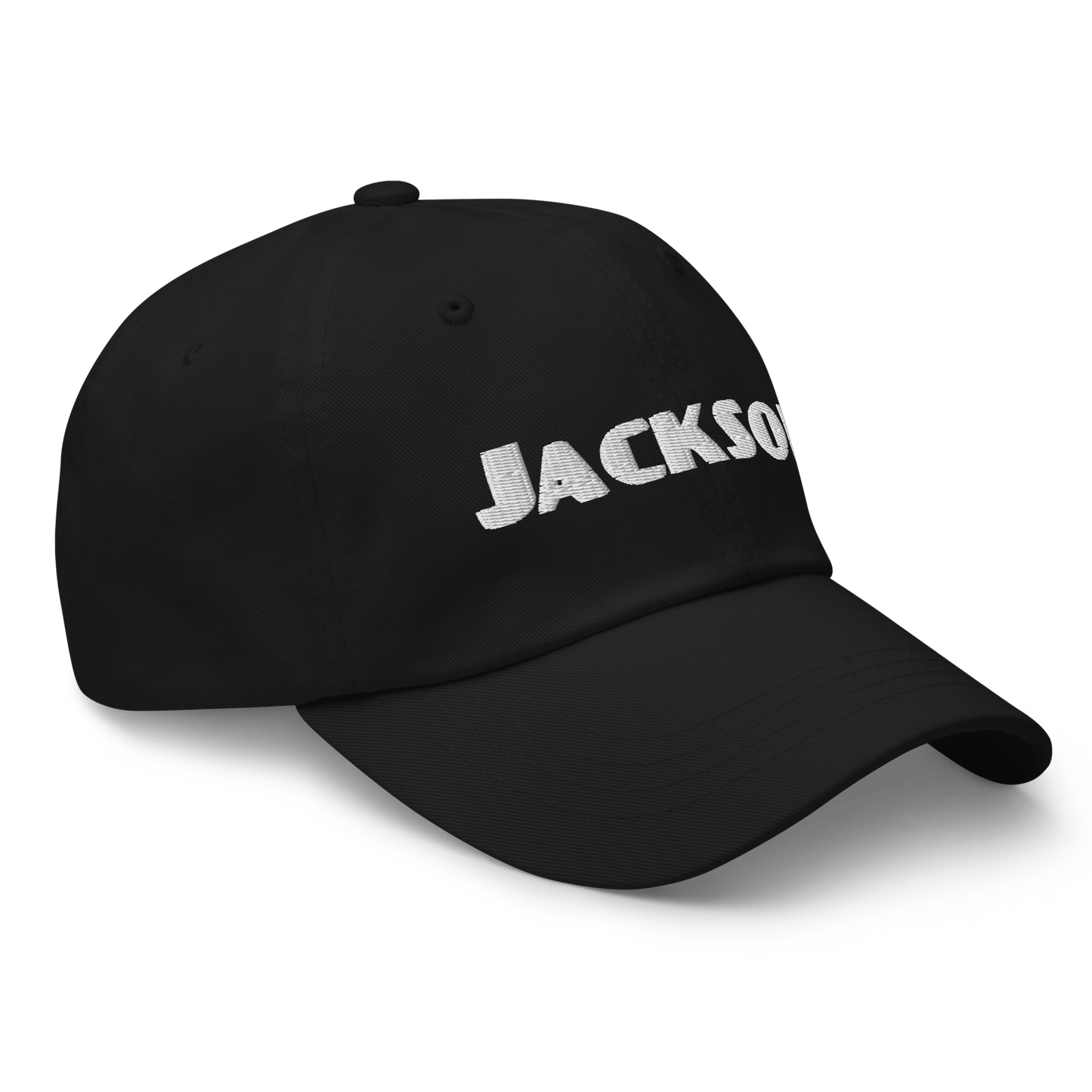 'Jackson' Dad Hat | White/Black Embroidery