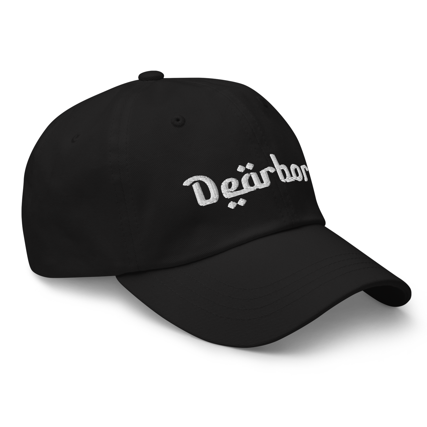 'Dearborn' Dad Hat | White/Black Embroidery