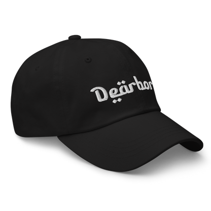 'Dearborn' Dad Hat | White/Black Embroidery