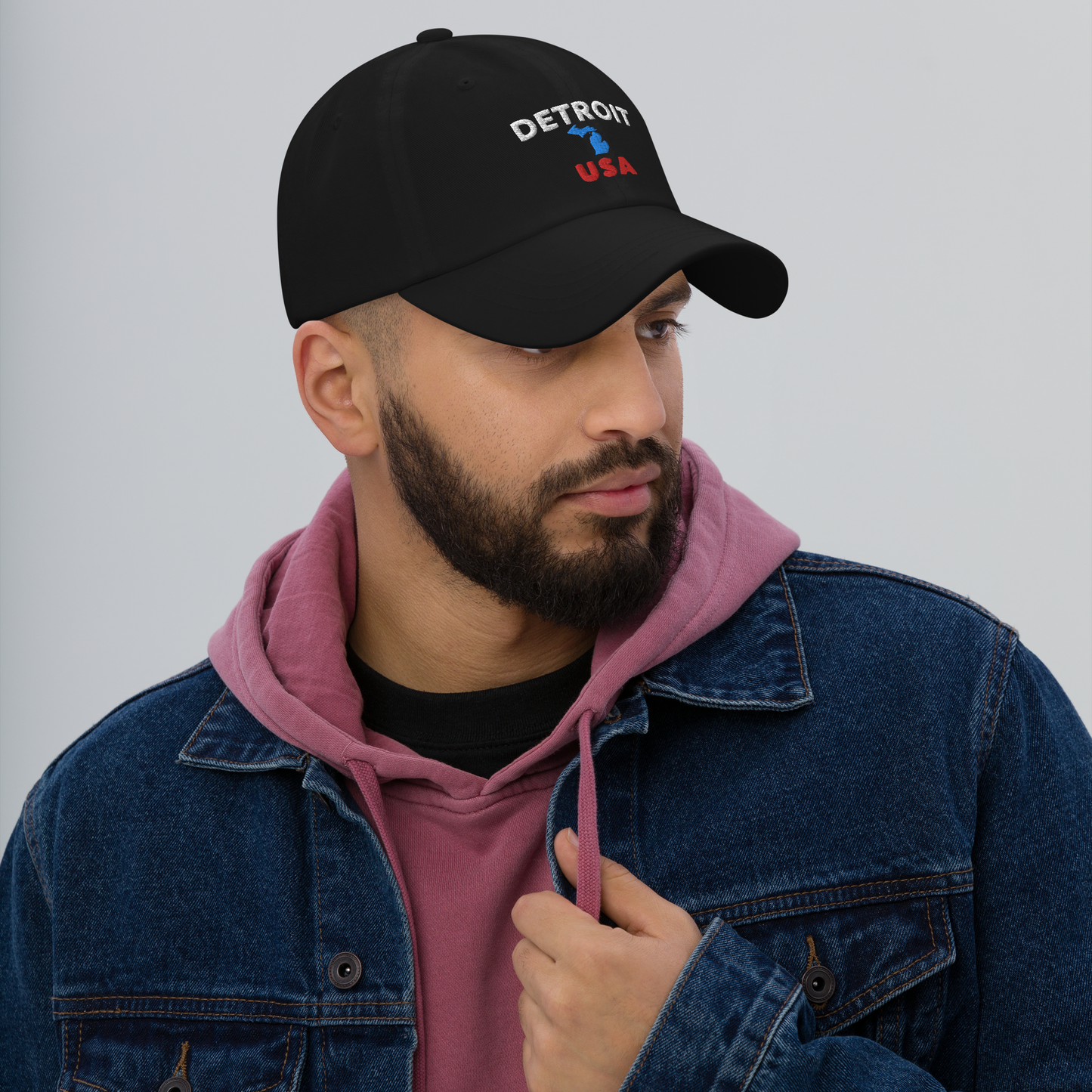 'Detroit USA' Dad Hat (w/ Michigan Outline)