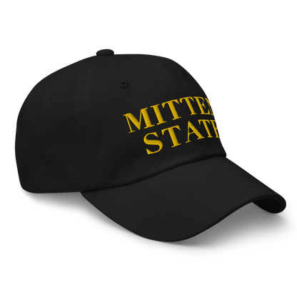 Michigan 'Mitten State' Dad Hat (Didone Font) | Gold Embroidery