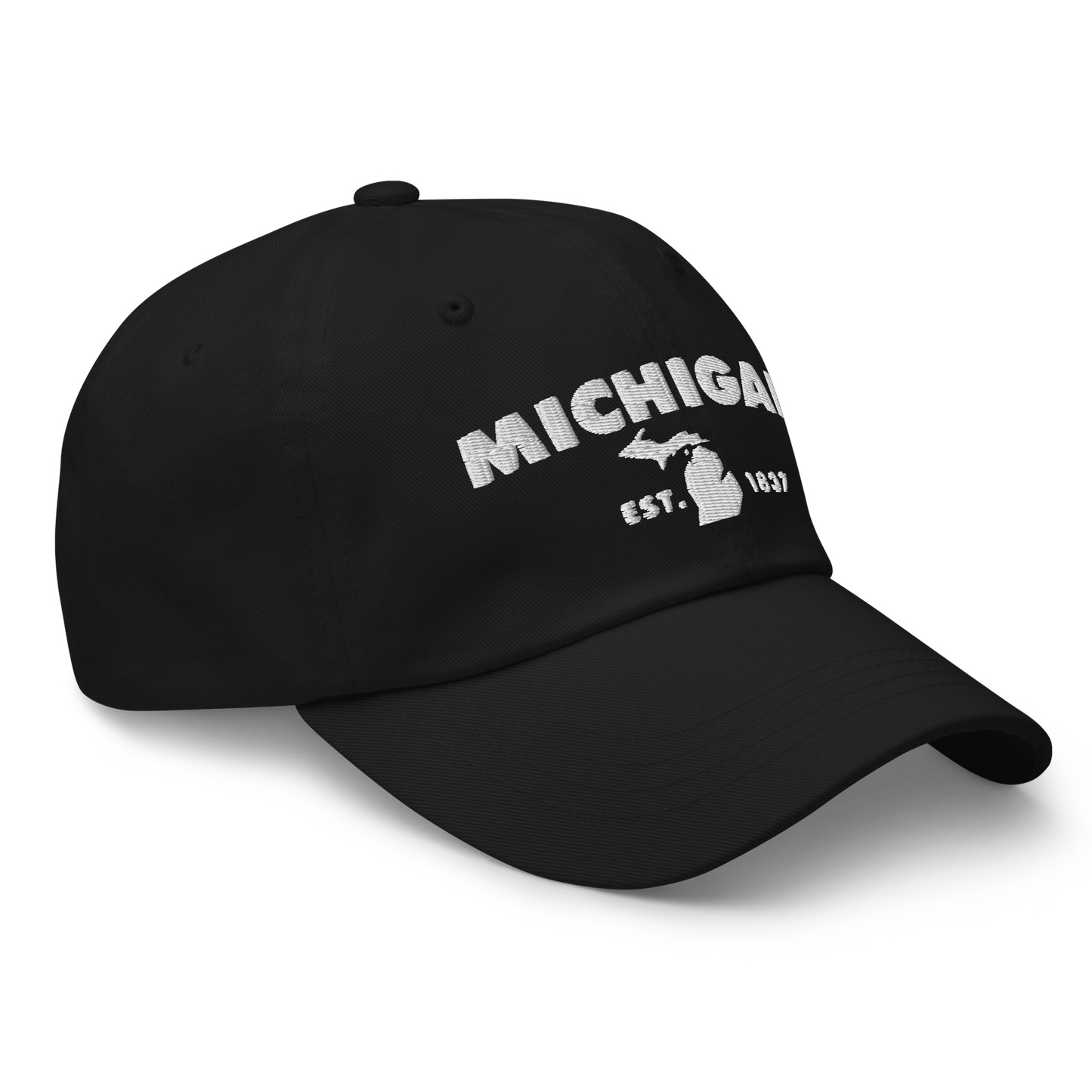 'Michigan EST 1837' Dad Hat (Geometric Sans Font)