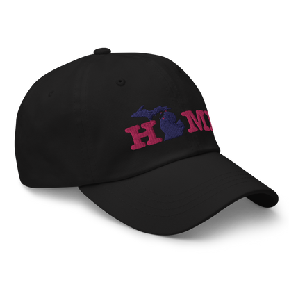 Michigan 'Home' Dad Hat (Typewriter Font) | Pink Embroidery