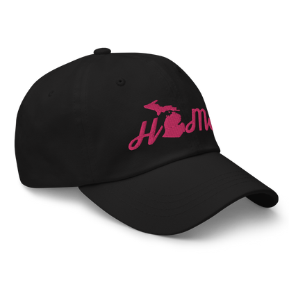 Michigan 'Home' Dad Hat (Script Font) | Pink Embroidery