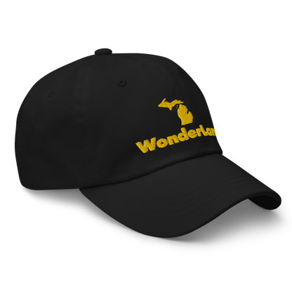 Michigan 'Wonderland' Dad Hat (Geometric Sans Font) | Gold Embroidery