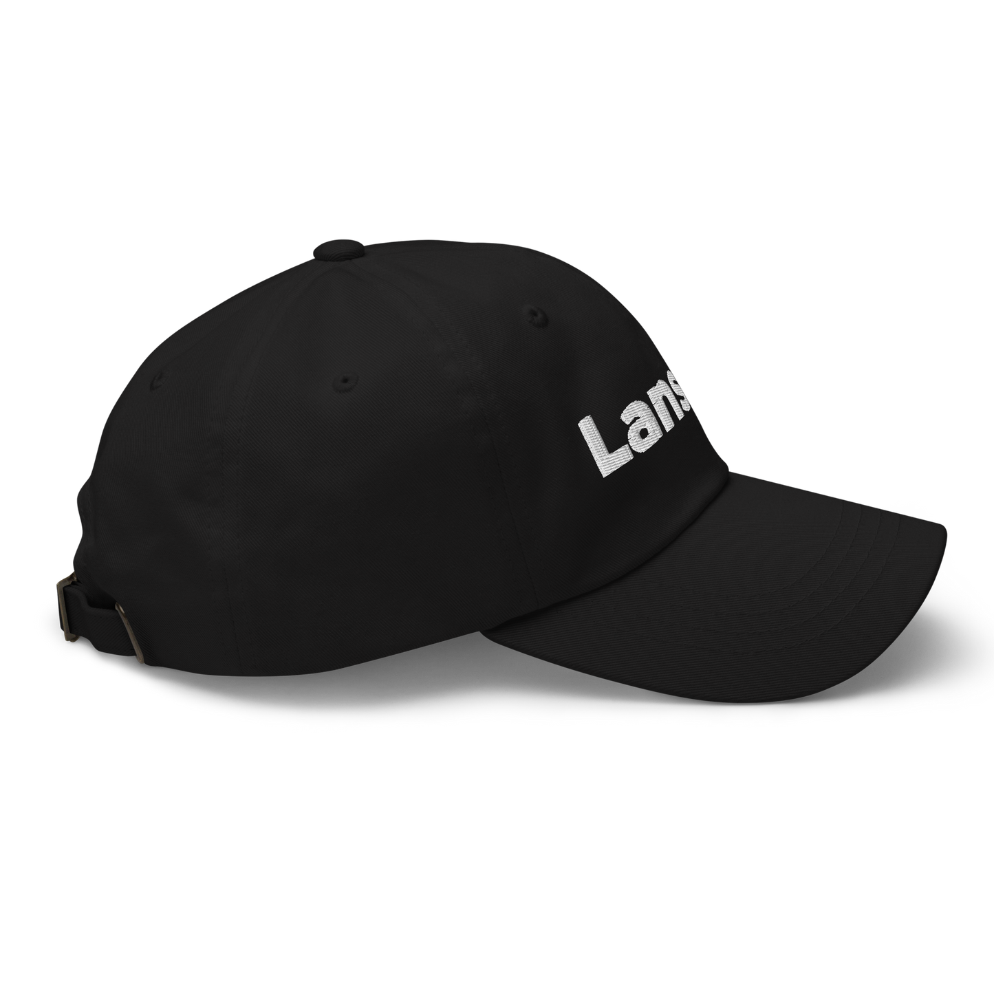 'Lansing' Dad Hat | White/Black Embroidery