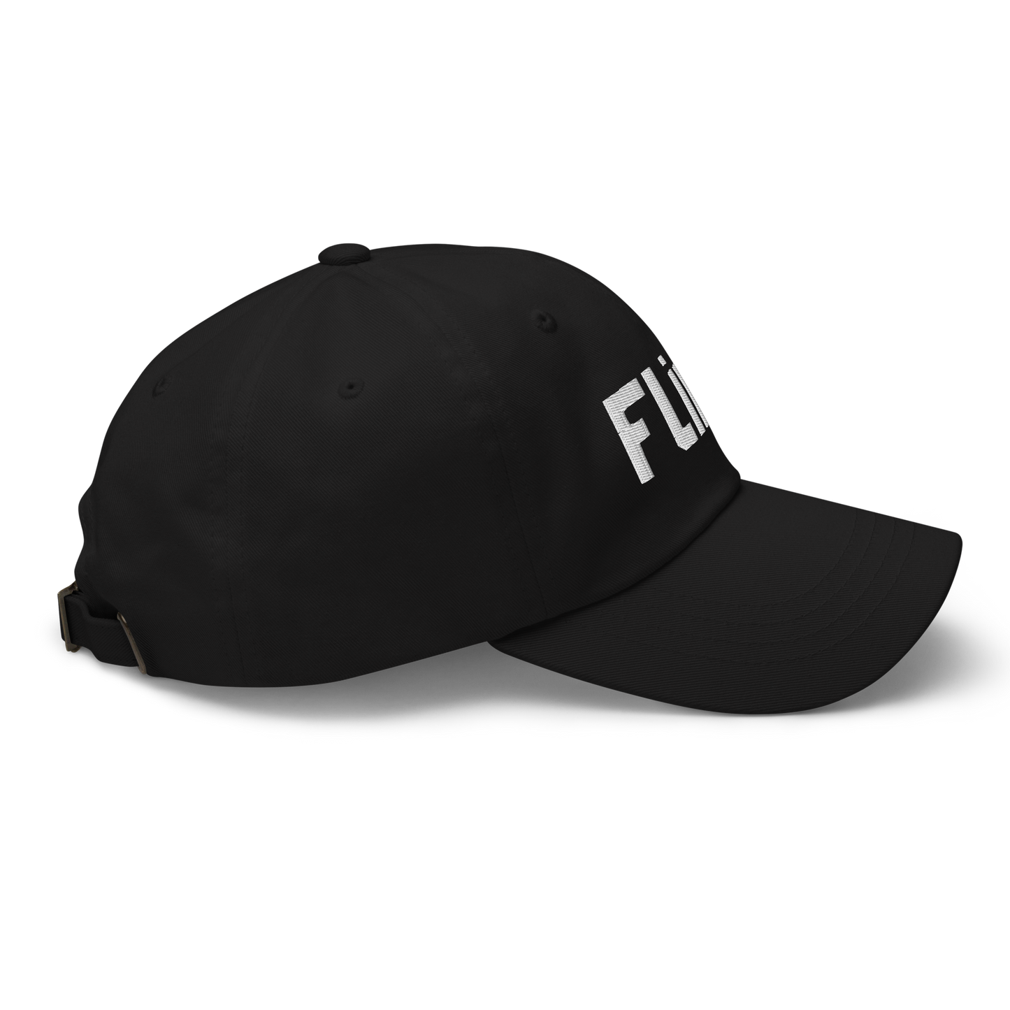 'Flint' Dad Hat | White/Black Embroidery