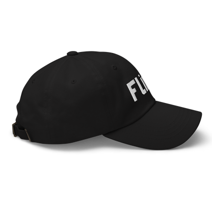 'Flint' Dad Hat | White/Black Embroidery