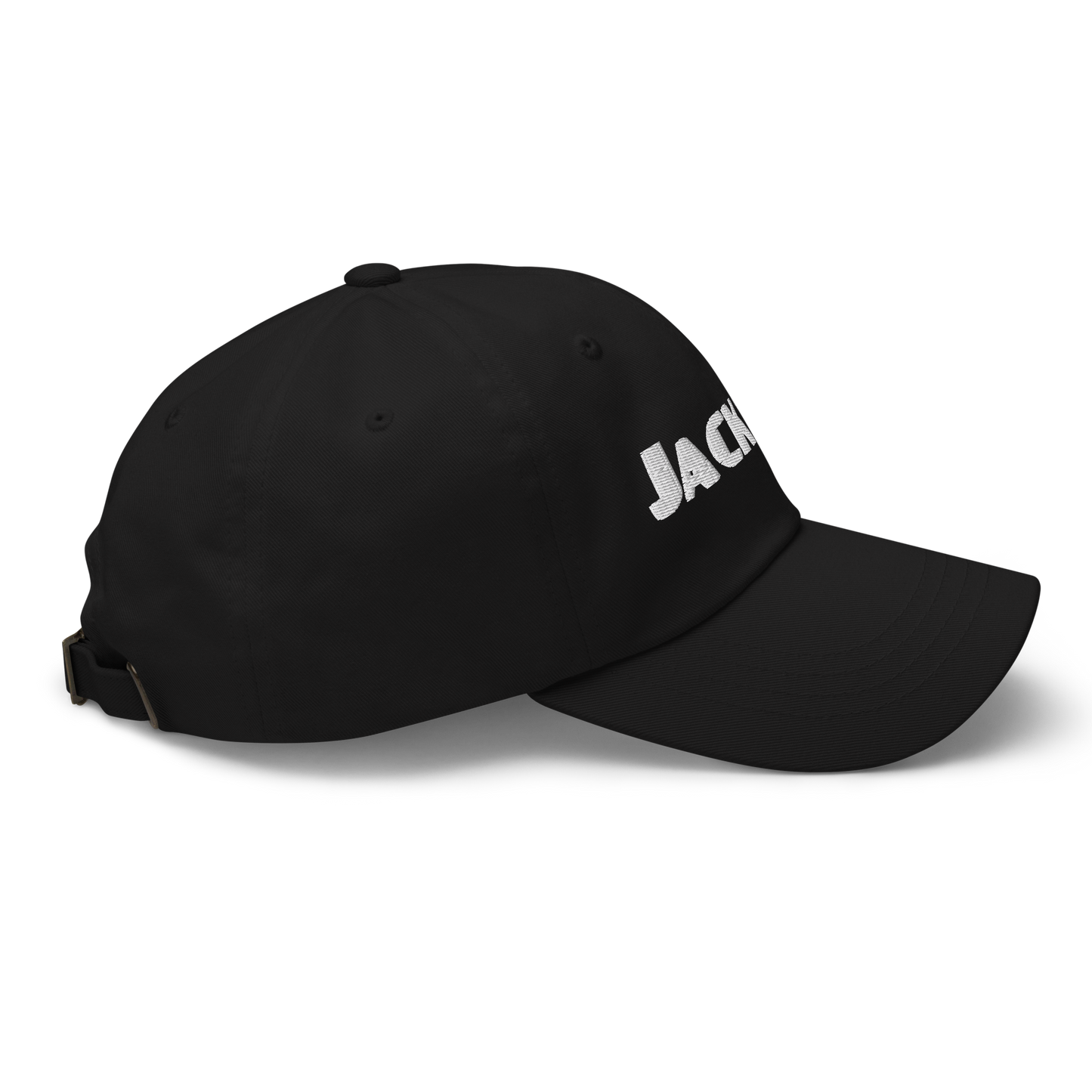 'Jackson' Dad Hat | White/Black Embroidery