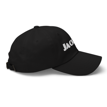 'Jackson' Dad Hat | White/Black Embroidery