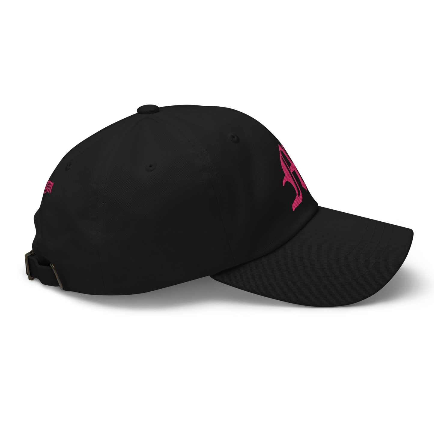 Old English 'M' Dad Hat (w/ 'Michigan' Back Design) | Pink Embroidery