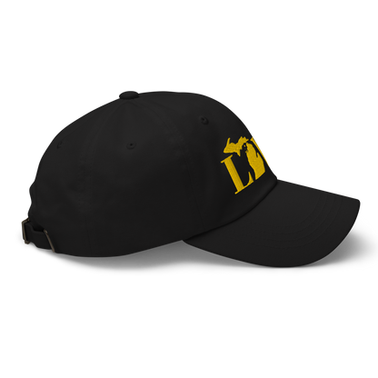 Michigan 'Love' Dad Hat (Didone Font) | Gold Embroidery