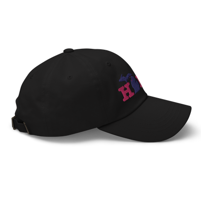 Michigan 'Home' Dad Hat (Typewriter Font) | Pink Embroidery