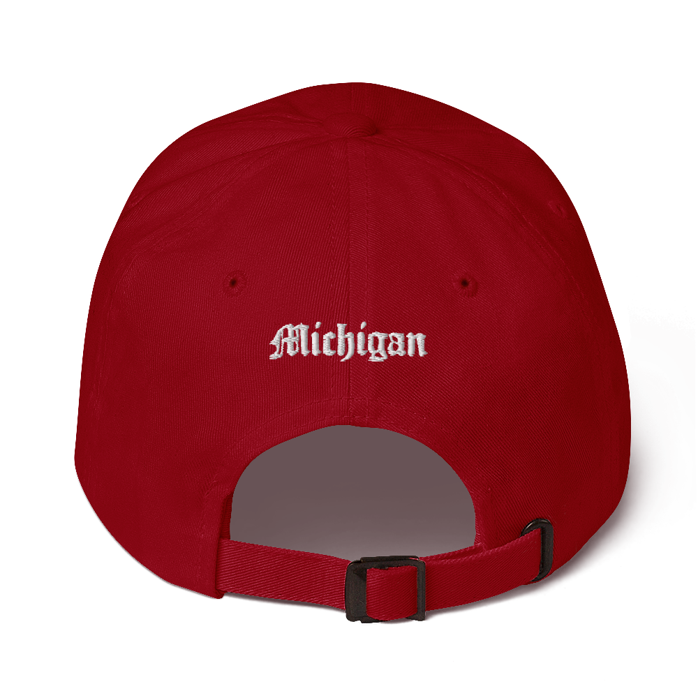 Old English 'M' Dad Hat (w 'Michigan' Back Design)