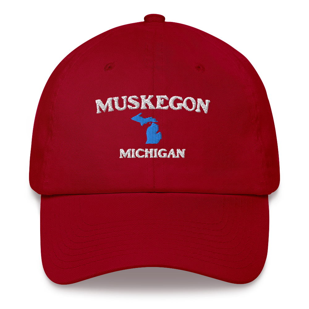 'Muskegon Michigan' Dad Hat (w/ Michigan Outline)