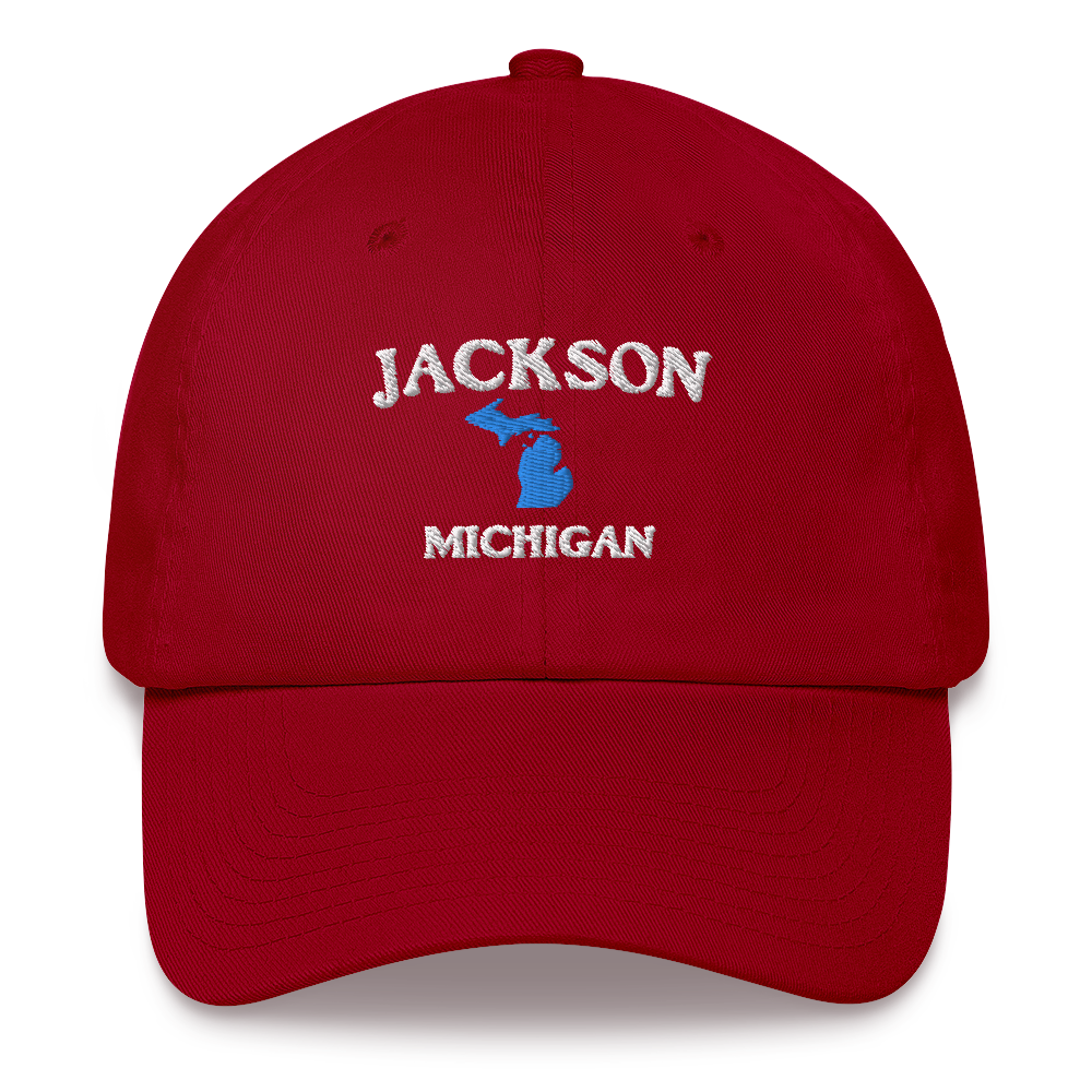 'Jackson Michigan' Dad Hat (w/ Michigan Outline)