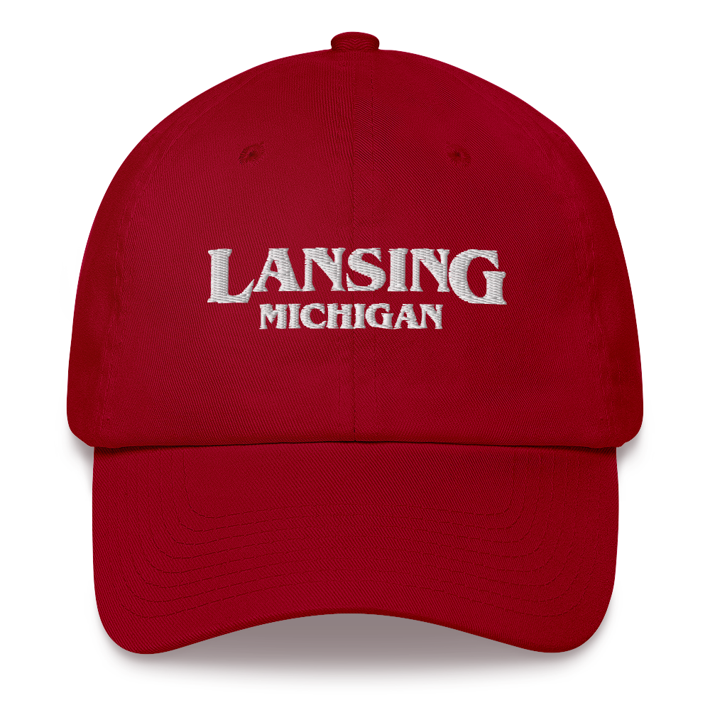 'Lansing Michigan' Dad Hat (1980s Drama Parody)