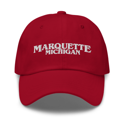 'Marquette Michigan' Dad Hat (1980s Drama Parody)