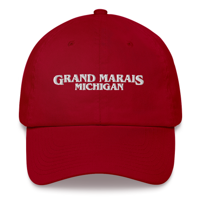 'Grand Marais Michigan' Dad Hat (1980s Drama Parody)