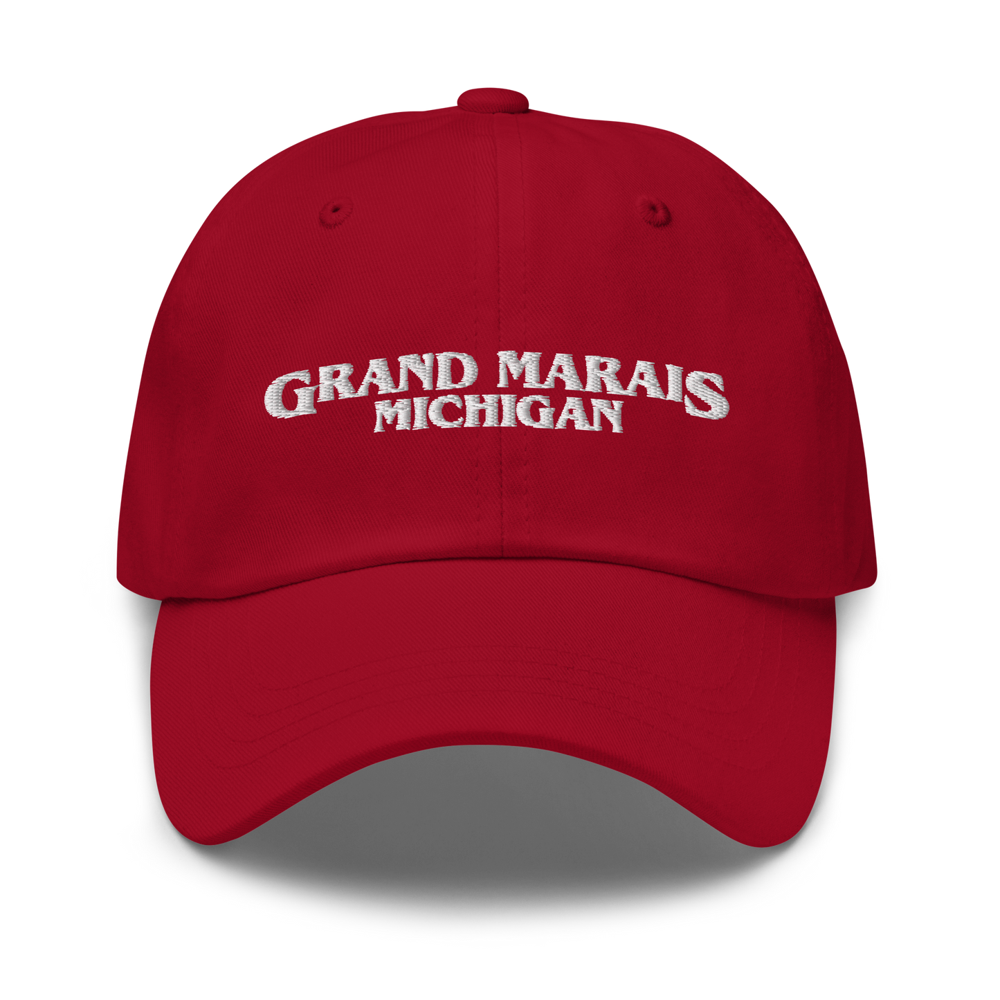 'Grand Marais Michigan' Dad Hat (1980s Drama Parody)