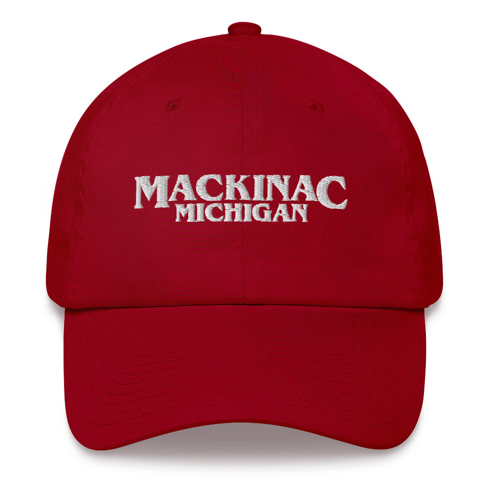 'Mackinac Michigan' Dad Hat (1980s Drama Parody)