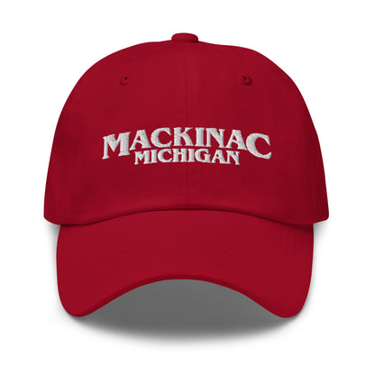 'Mackinac Michigan' Dad Hat (1980s Drama Parody)