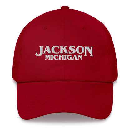 'Jackson Michigan' Dad Hat (1980s Drama Parody)