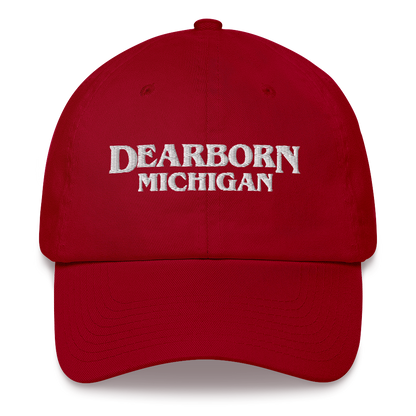 'Dearborn Michigan' Dad Hat (1980s Drama Parody)