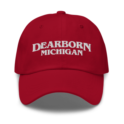 'Dearborn Michigan' Dad Hat (1980s Drama Parody)