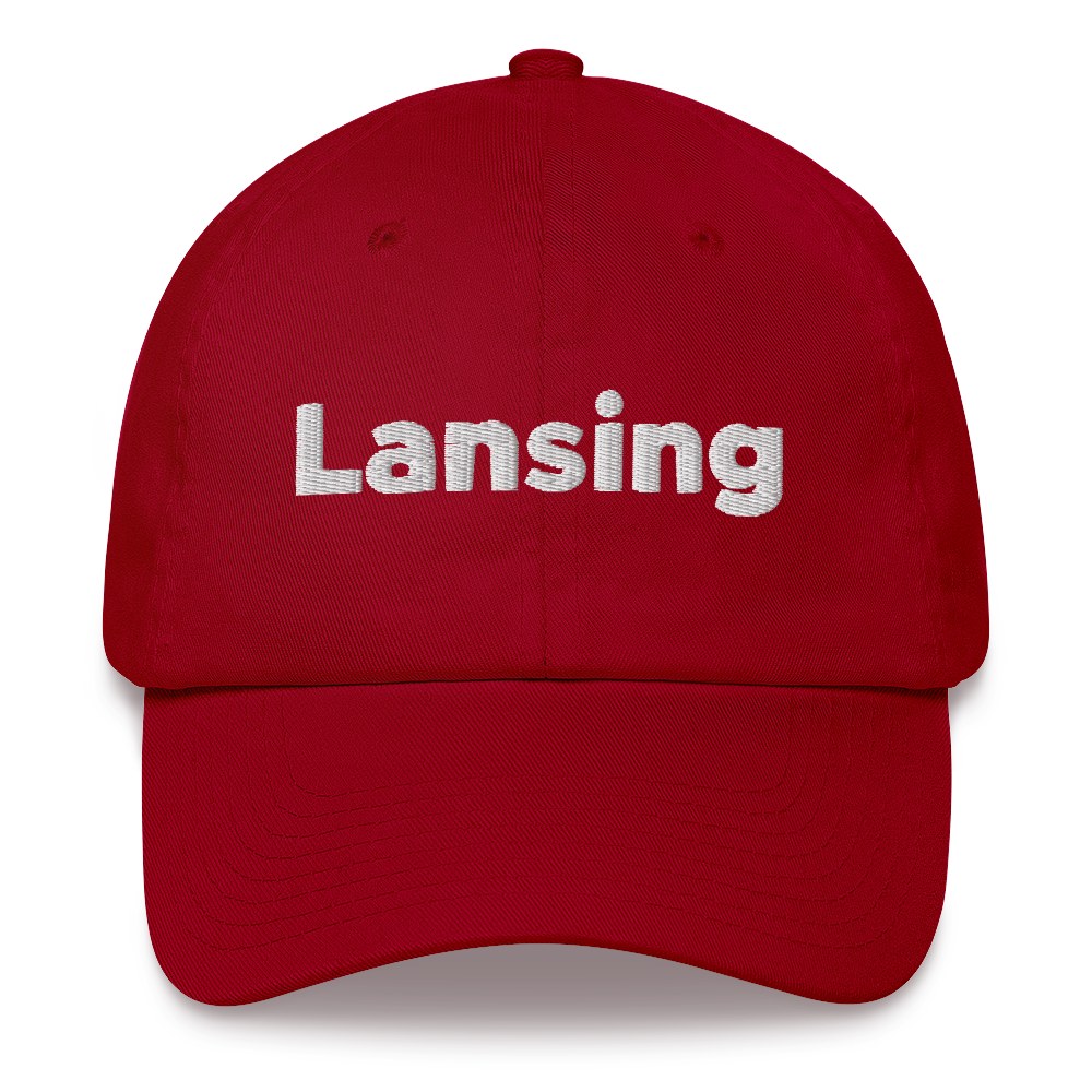 'Lansing' Dad Hat | White/Black Embroidery