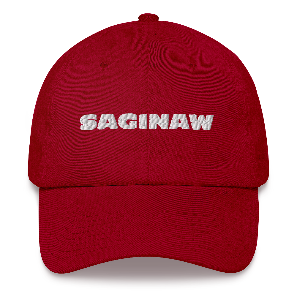 'Saginaw' Dad Hat | White/Black Embroidery