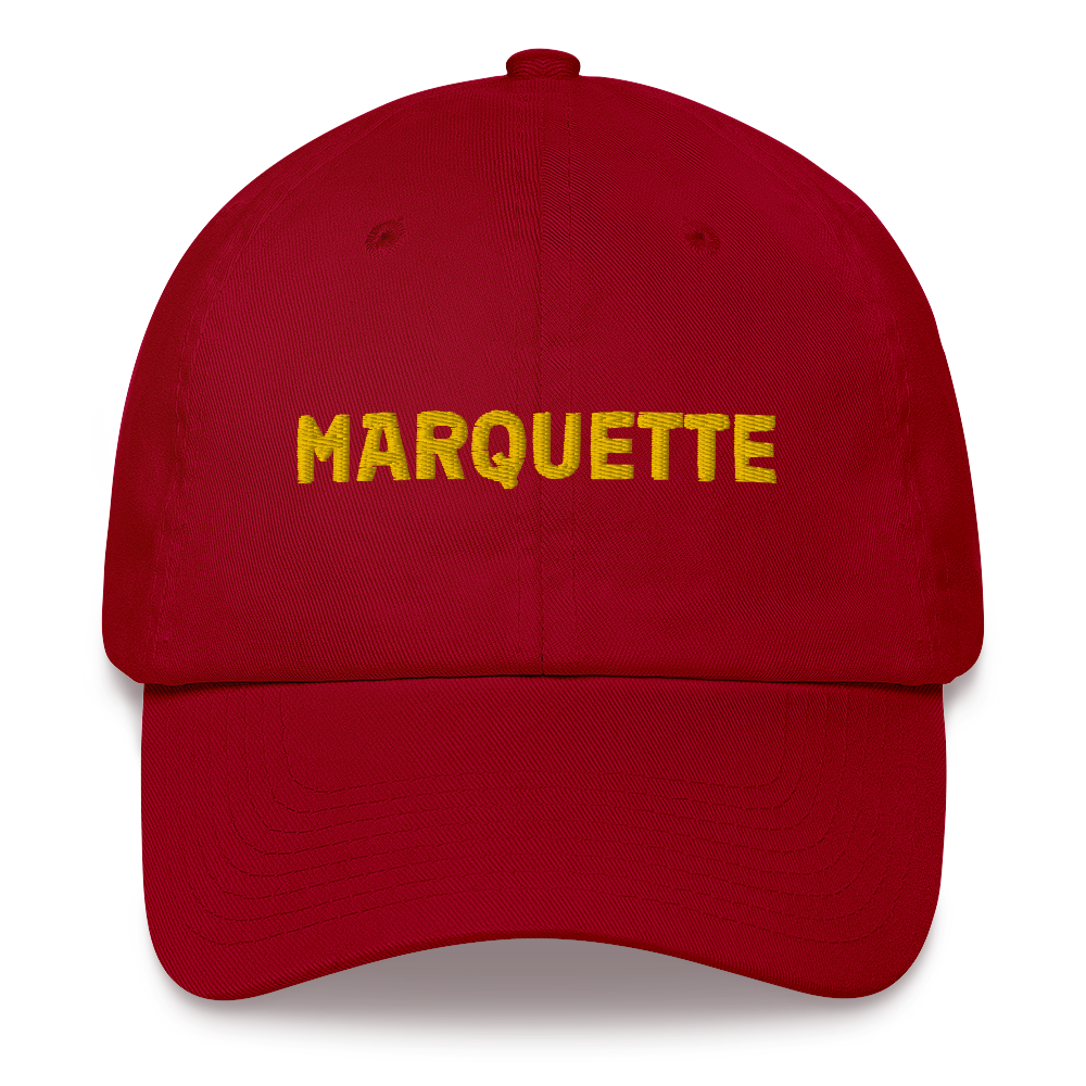 'Marquette' Dad Hat | Gold/Green Embroidery