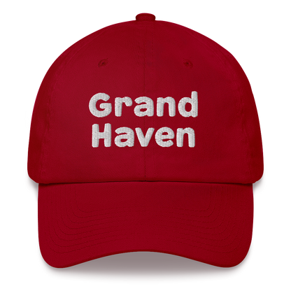 'Grand Haven' Dad Hat | White/Navy Embroidery