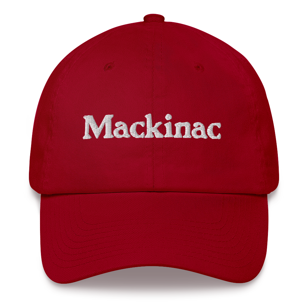 'Mackinac' Dad Hat | White/Navy Embroidery