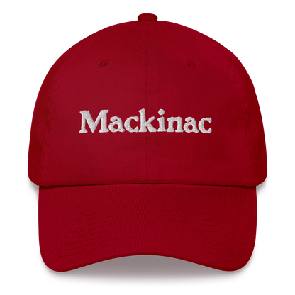 'Mackinac' Dad Hat | White/Navy Embroidery