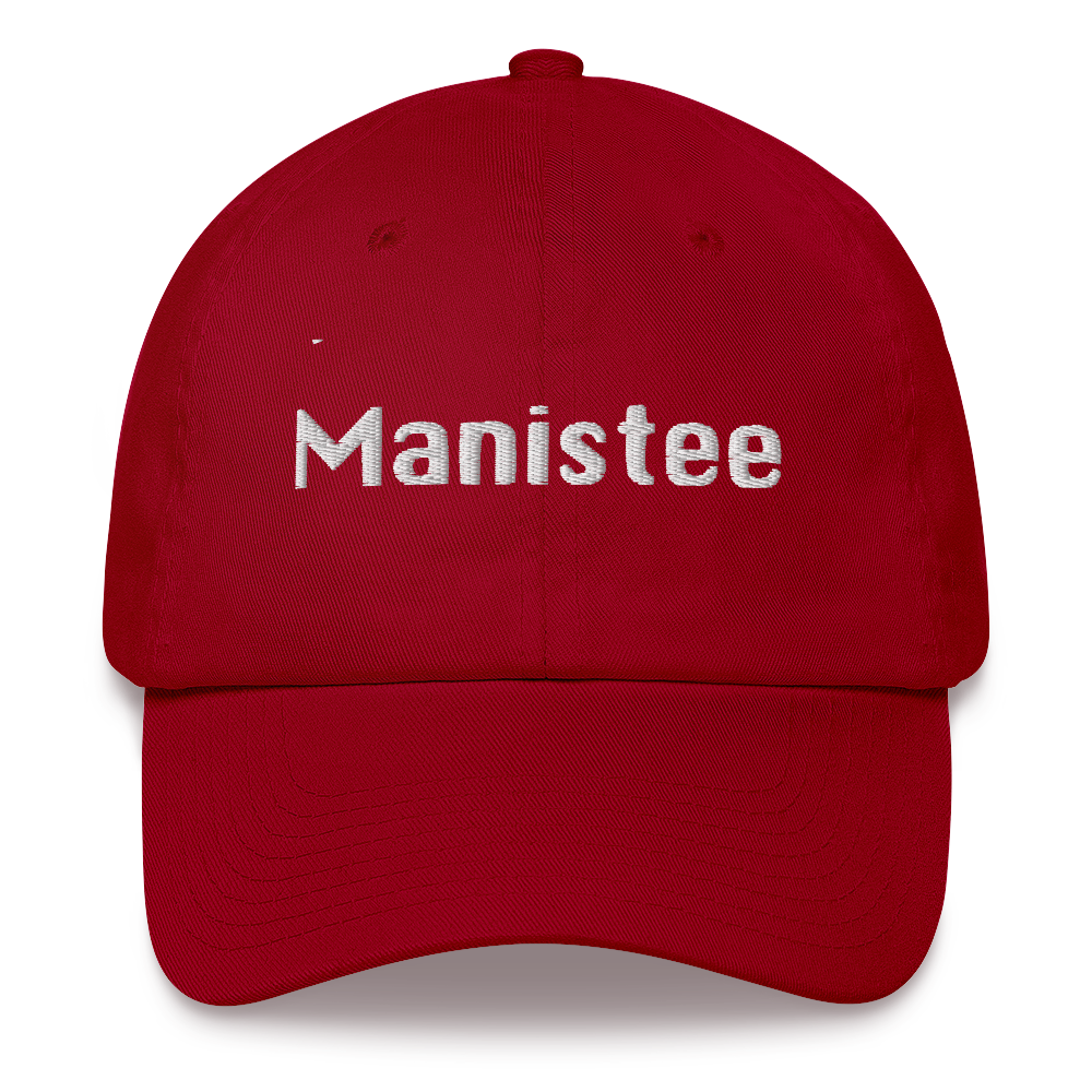 'Manistee' Dad Hat | White/Black Embroidery