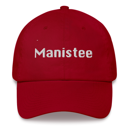 'Manistee' Dad Hat | White/Black Embroidery