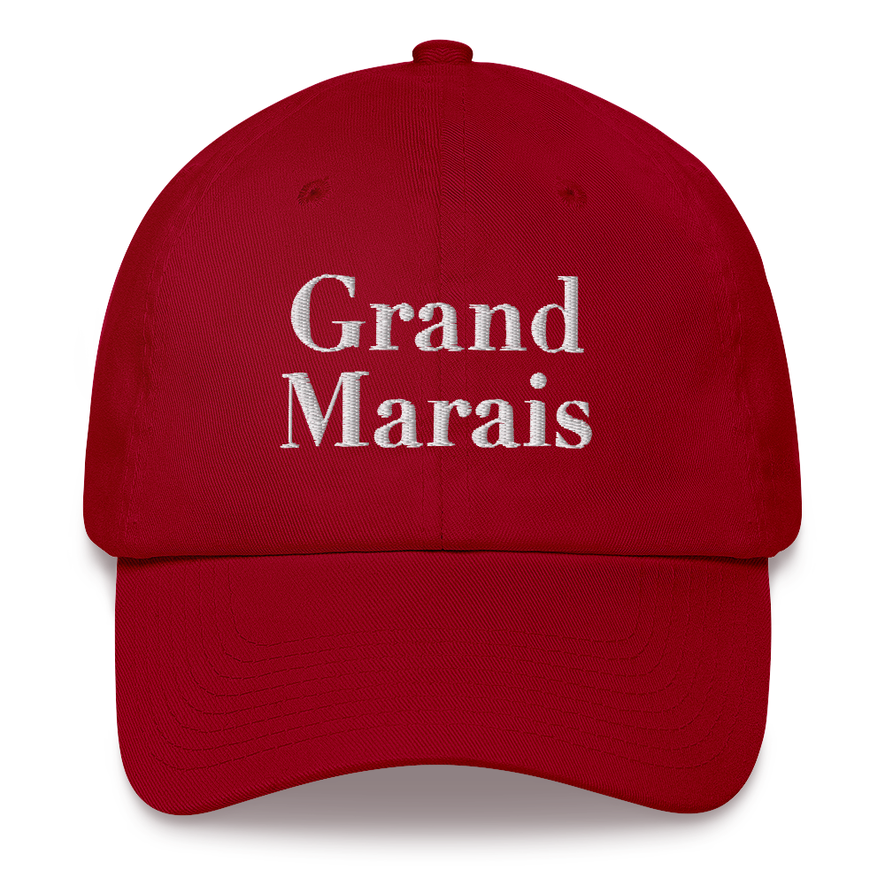 'Grand Marais' Dad Hat | White/Black Embroidery