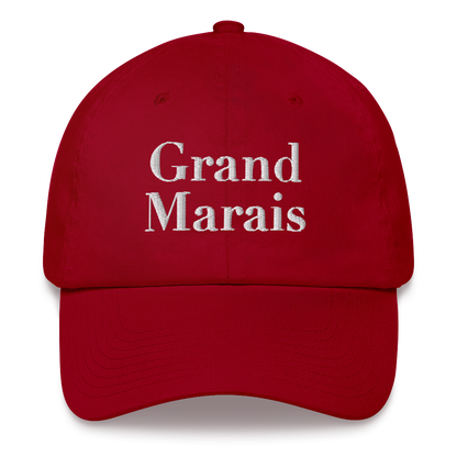 'Grand Marais' Dad Hat | White/Black Embroidery