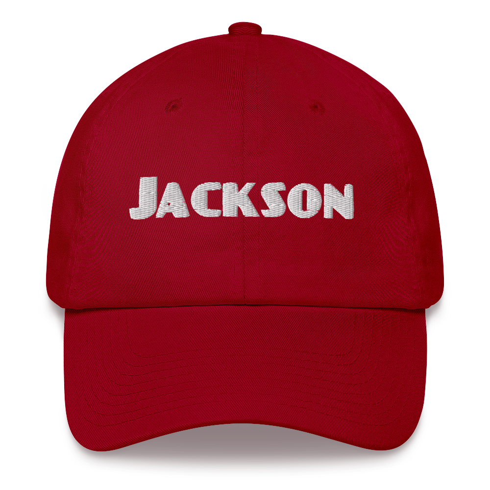 'Jackson' Dad Hat | White/Black Embroidery