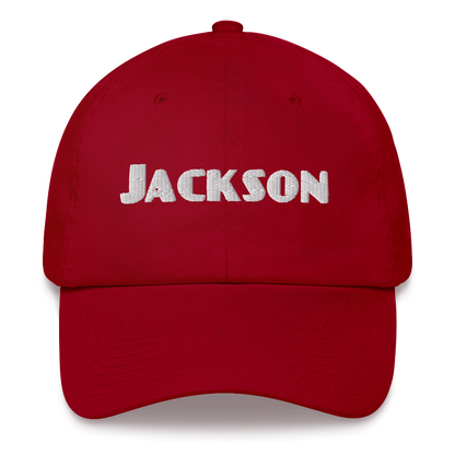 'Jackson' Dad Hat | White/Black Embroidery