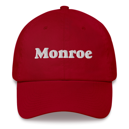 'Monroe' Dad Hat | White/Black Embroidery