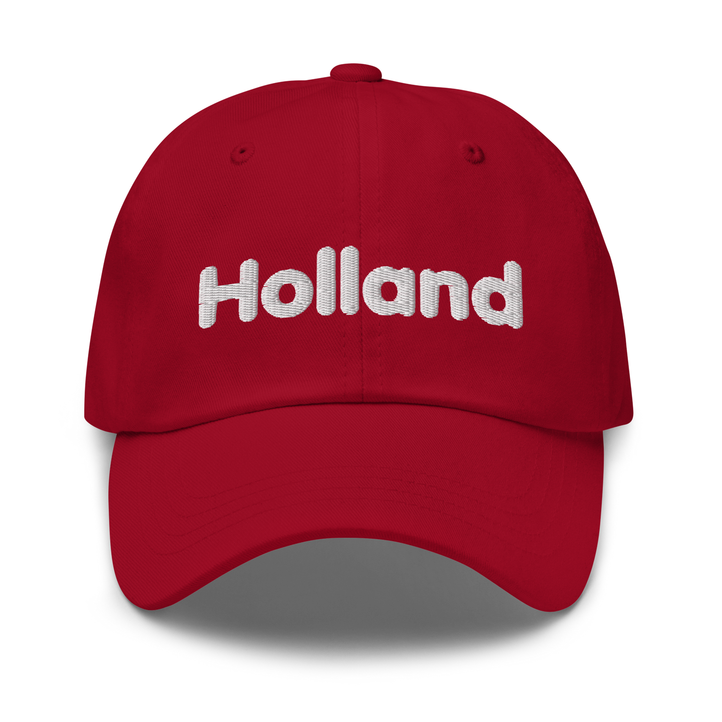 'Holland' Dad Hat | White/Red Embroidery