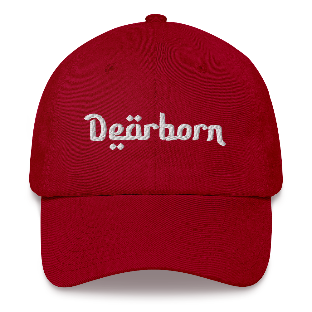 'Dearborn' Dad Hat | White/Black Embroidery