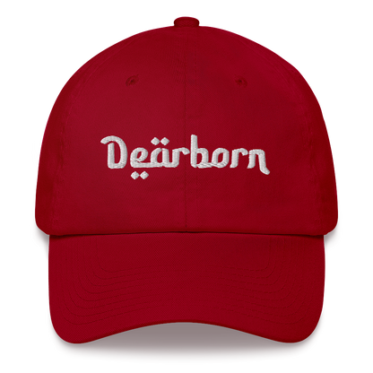 'Dearborn' Dad Hat | White/Black Embroidery