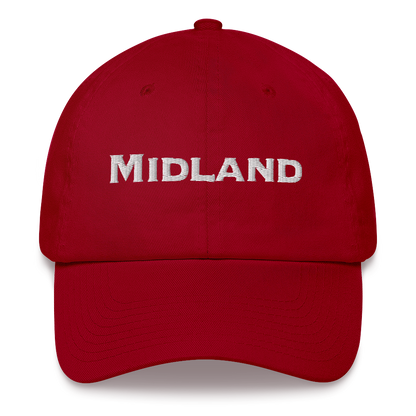 'Midland' Dad Hat | White/Black Embrodery