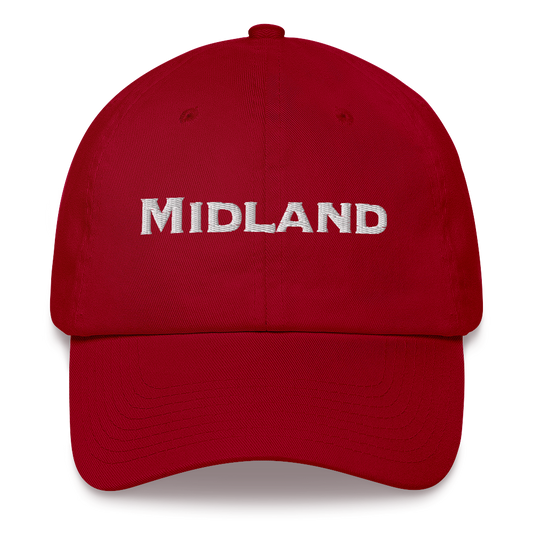 'Midland' Dad Hat | White/Black Embrodery