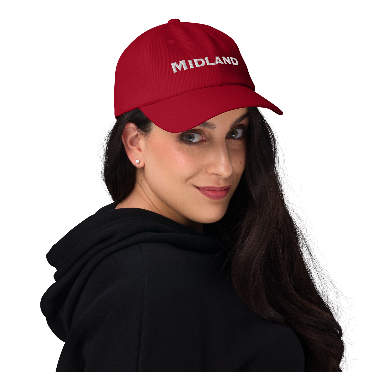 'Midland' Dad Hat | White/Black Embrodery